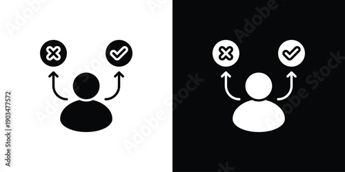 Decision making Icon Sheet Black And White