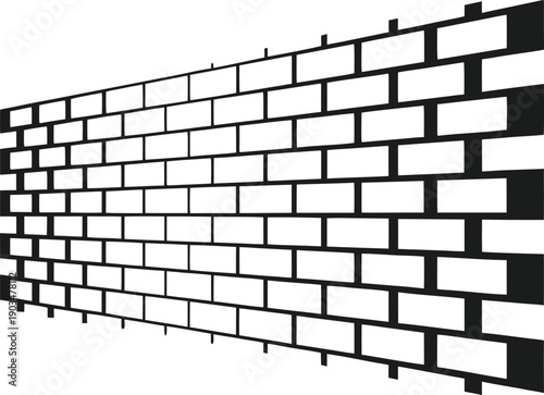 Architectural Grid: Perspective of a meticulously crafted brick wall, the texture, pattern of the wall offering a glimpse into design and construction.