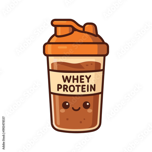 Kawaii Whey Protein Shaker Bottle Cartoon
