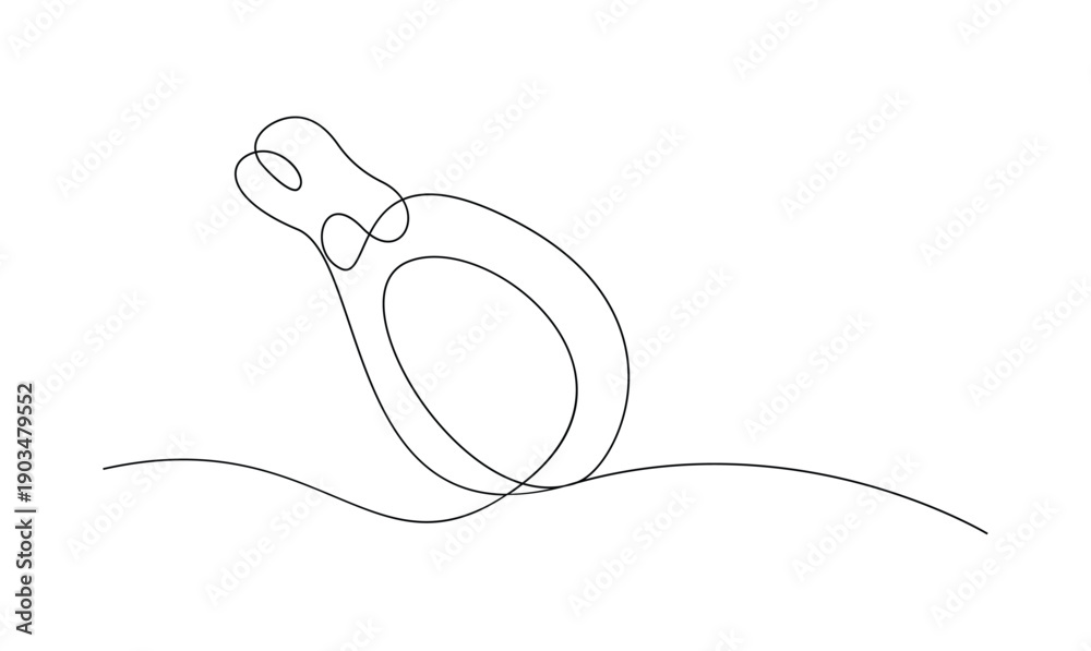 Obraz premium Minimalist chicken leg drumstick continuous line art illustration for food and meat concept