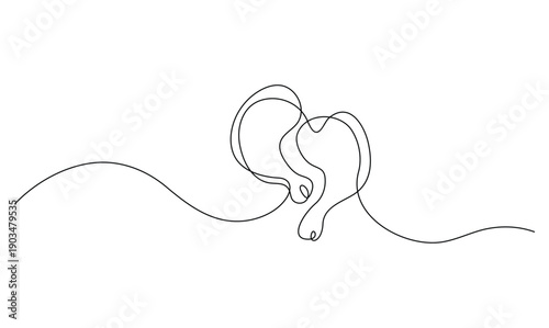 Minimalist continuous line art of two chicken drumsticks for food and cooking concept