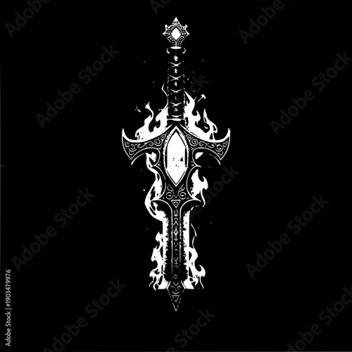 Flaming Horse 3D Illustration with Realistic Fire