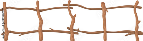 Old farm fence. Rustic lumber wood barrier