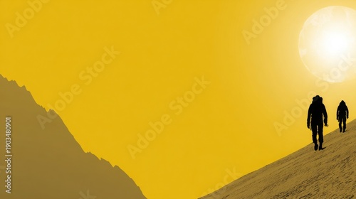 Two people walking up a hill together emphasizing the importance of remote team outdoor meetings and connection