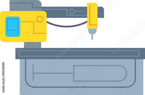 Drilling cnc machine color icon. Industrial process