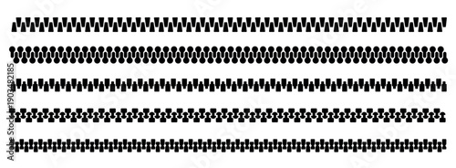 Zipper brush set. Zip vector.  Patterns with zipper brushes.