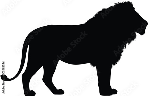 Majestic lion silhouette standing proudly