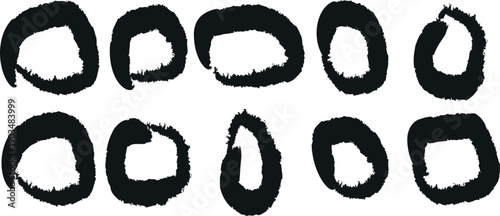 Ultimate Mega Collection of Grunge Circle Brush Stroke Vector Illustrations for Urban, Vintage, and Distressed Design Projects