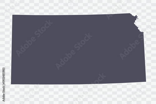 KANSAS Map Minimalist  High-Quality PNG  Porpoise Color on Transparent Background Perfect for presentations infographics educational materials and graphic design projects

