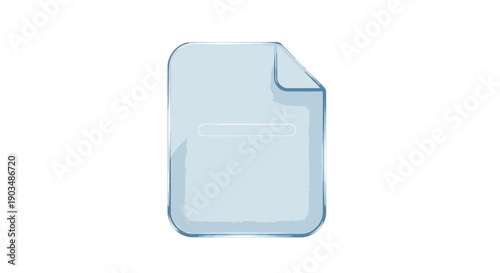 Blank paper sheet with curled corner, light blue document icon