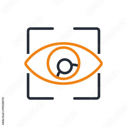 eye scan icons minimalist flat style design, eye scan Vector illustration on white background