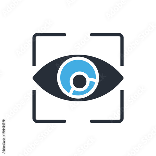 eye scan icons minimalist flat style design, eye scan Vector illustration on white background