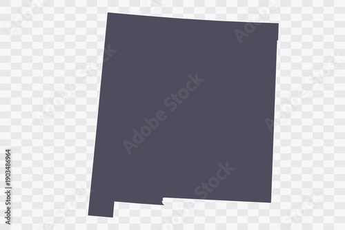 NEW MEXICO Map Minimalist  High-Quality PNG  Porpoise Color on Transparent Background Perfect for presentations infographics educational materials and graphic design projects
