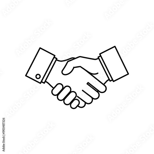 Business handshake icon outline, agreement, partnership, deal, success, teamwork, handshake