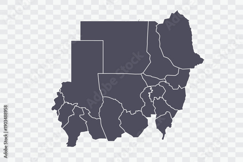 Sudan Map Minimalist  High-Quality PNG  Porpoise Color on Transparent Background Perfect for presentations infographics educational materials and graphic design projects
