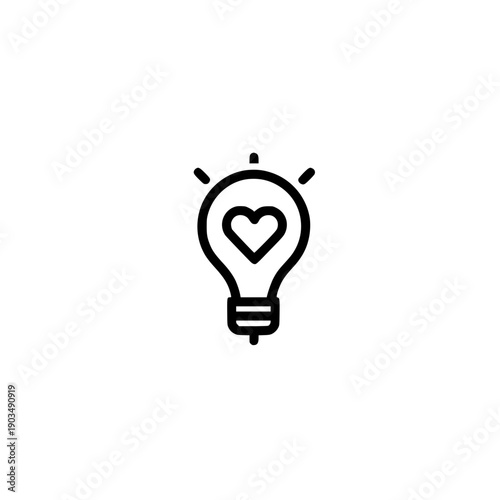 bulb with heart icon illustration representing creativity passion vision and intelligent ideas
