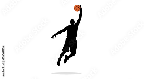 Professional basketball player in dynamic jump shot motion