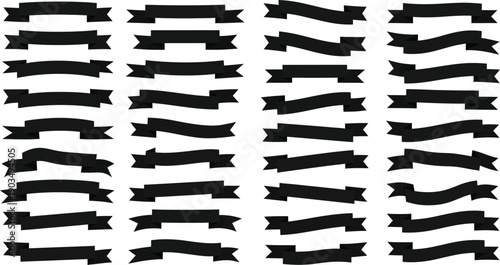 Collection of black dog bone shapes on white background