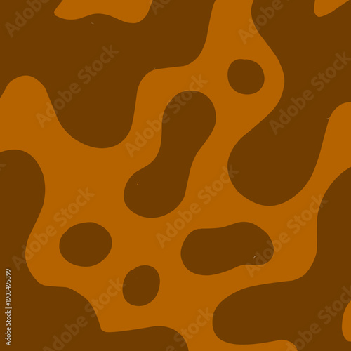 Abstract chocolate splash and drip background with fluid brown organic shapes.	