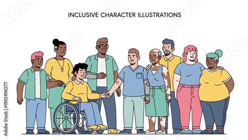Diverse group of people with disabilities together