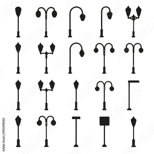 A collection of diverse black silhouettes depicting various ornamental gate and fence designs high quality