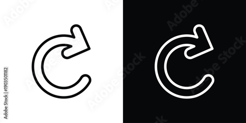 Clockwise Arrow Icon Sheet Black And White
