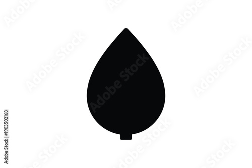 Black leaf silhouette teardrop shape simple minimalist organic natural shape botanical element plant part soft form