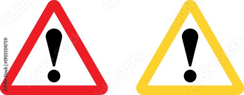 Triangle Warning Sign Icons Set
