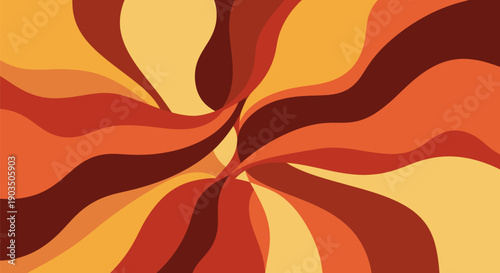 Vibrant Orange Swirling Abstract Design Pattern.