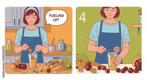 Woman Preparing Healthy Meal in Kitchen 2.