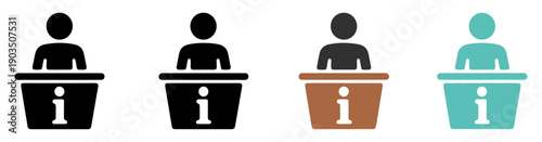 information help desk service flat icons