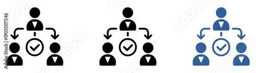 task delegation assignment management flat icons