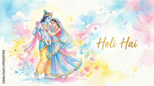 Happy Holi Greeting Backgro...