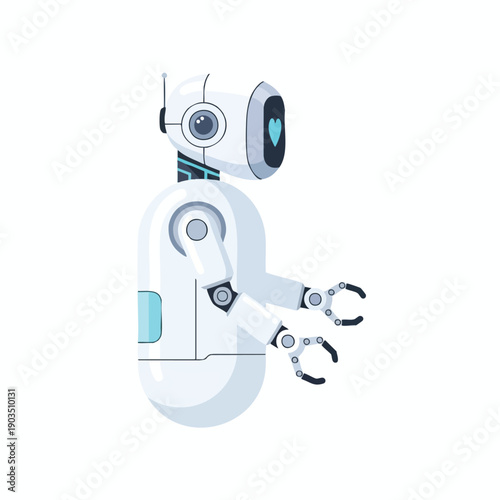 Futuristic Robot Illustration with Mechanical Limbs