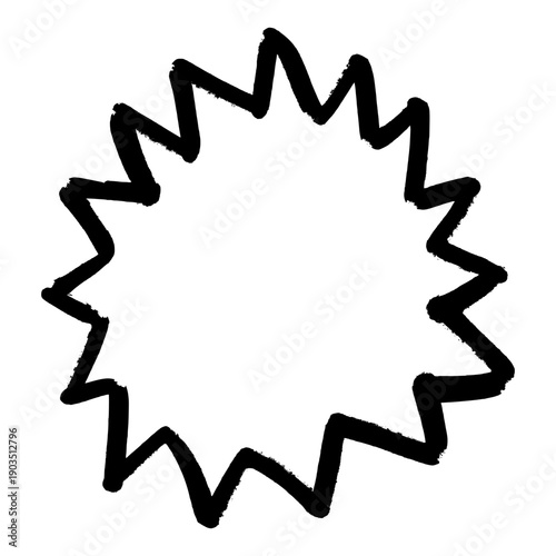 Explosive Starburst Graffiti Frame Element. Bold Hand-Drawn Street Art Tag for Dynamic Urban Labeling.