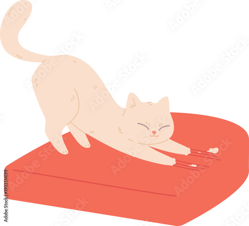 Cat scratch furniture. Bad pet behavior icon