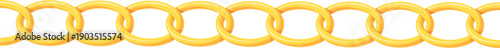 Golden links seamless border. Luxury chain pattern
