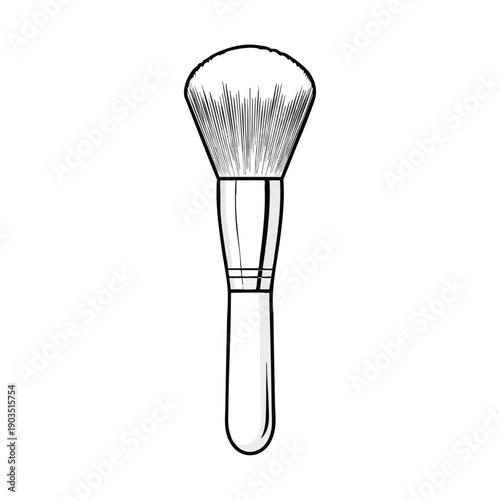 Cosmetic Brush Illustration on White Background