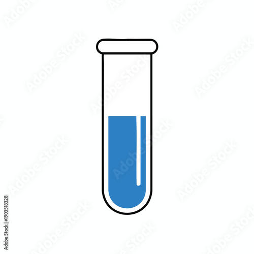 Laboratory Test Tube with Blue Liquid
