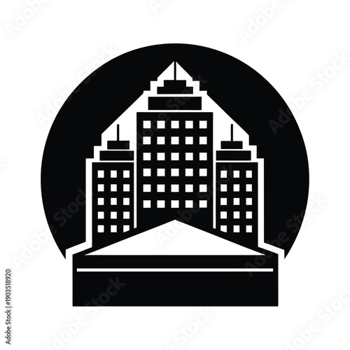 Urban Hotel Roof Background Icon