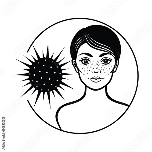 UV Damage Skin Cancer Illustration