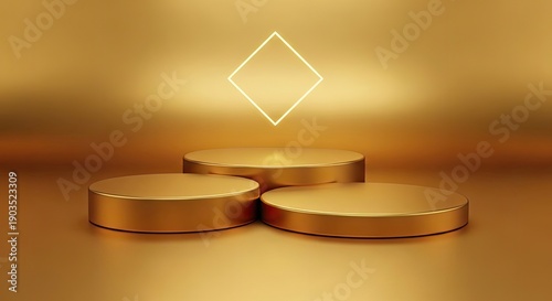 Wallpaper Mural Gold coins arranged in triangular formation with diamond shape above Torontodigital.ca