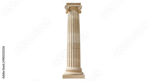Quadro em tela Elegant Ionic column isolated PNG on transparent background, architectural eleme