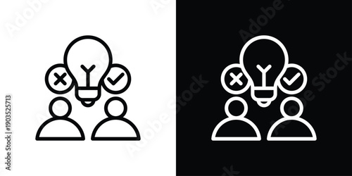 Difference Icon Sheet Black And White
