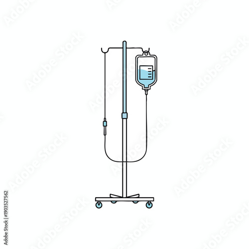 Medical IV Drip Stand with Saline Solution
