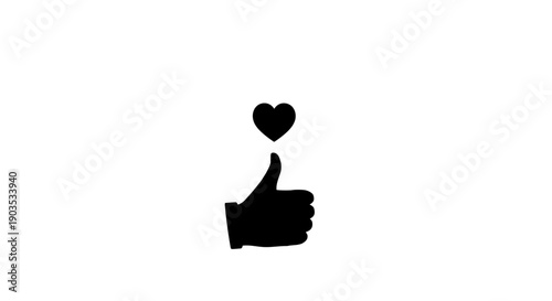 Thumbs Up Hand with Heart Symbol.
