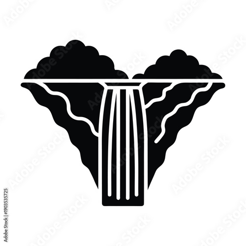 victoria falls outline vector