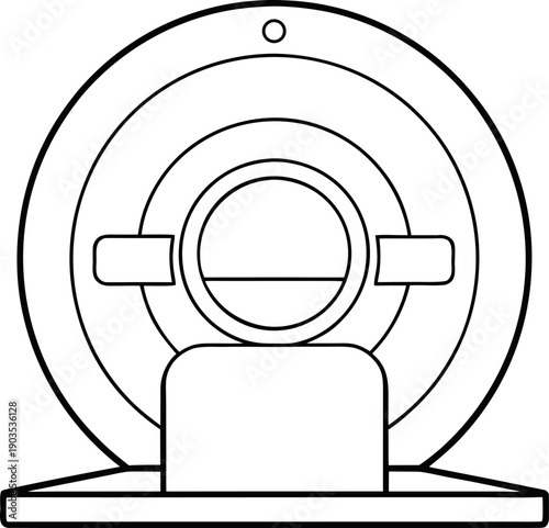 Front View MRI Machine Medical Diagnostic Imaging Scanner Illustration