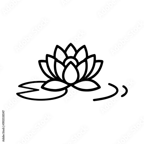 シンプルなスイレンの線画アイコン