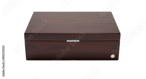 Принти на полотні Elegant brown wooden humidor box isolated PNG, cigar storage container for tobac
